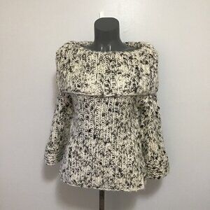 Marilyn Neck Pullover Marled Knit Sweater Size L